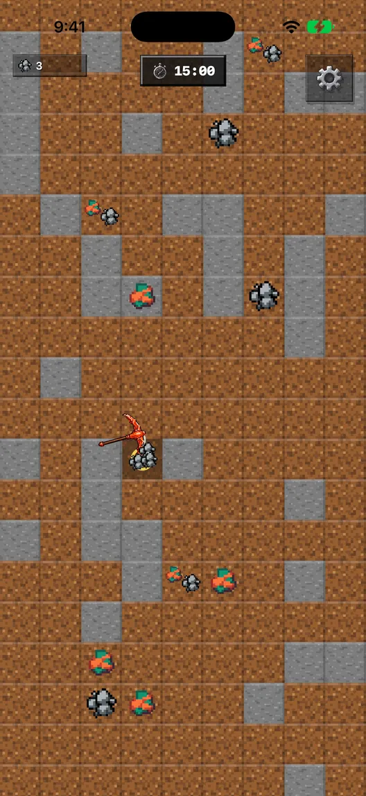 無限ほりほり:鉱石を掘るのゲーム画面